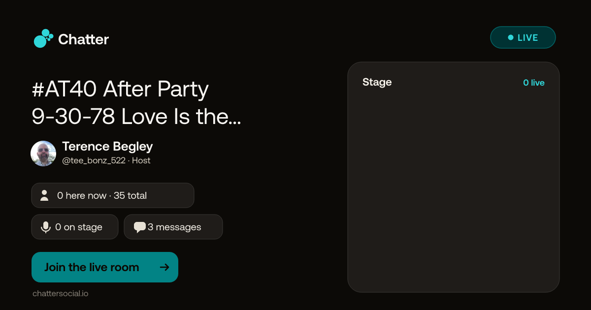 #AT40 After Party 9-30-78 Love Is the Air · Live on Chatter