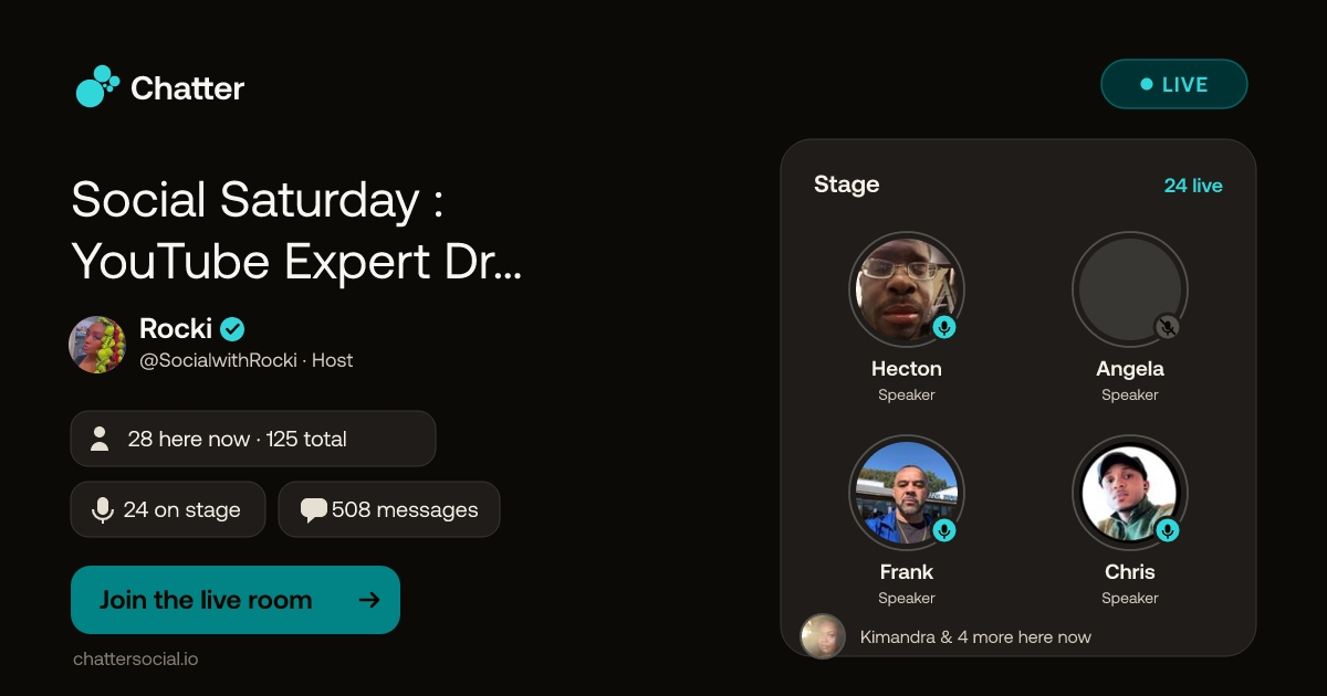 Social Saturday : YouTube Expert Dr Fashion · Live on Chatter