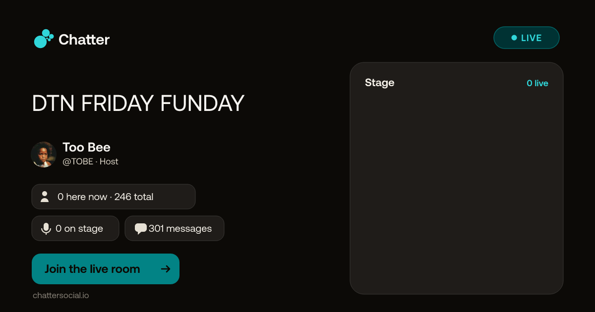 DTN FRIDAY FUNDAY · Live on Chatter