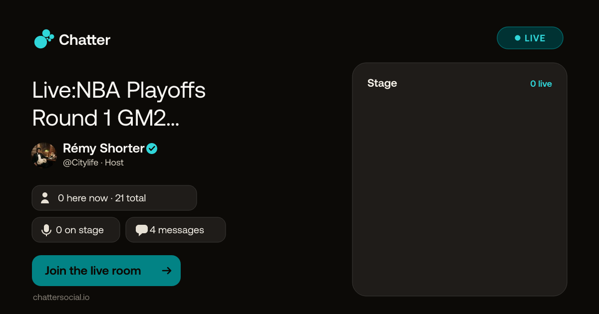 Live:NBA Playoffs Round 1 GM2 WeAreSportsTalk · Live on Chatter