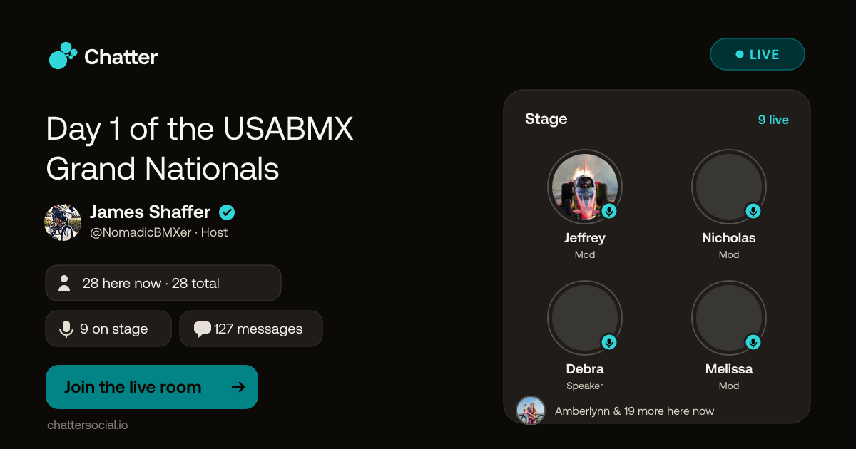 Day 1 of the USABMX Grand Nationals · Live on Chatter