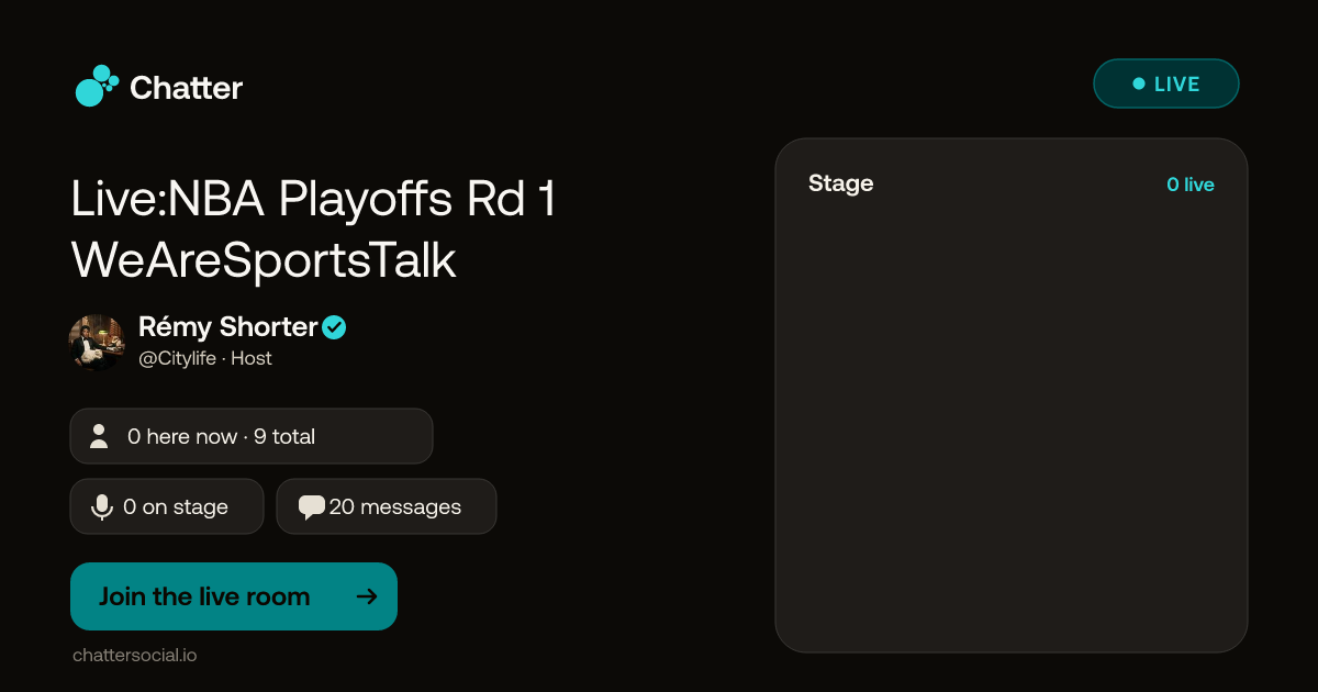 Live:NBA Playoffs Rd 1 WeAreSportsTalk · Live on Chatter