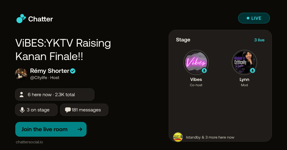ViBES:YKTV Raising Kanan Finale!! · Live on Chatter