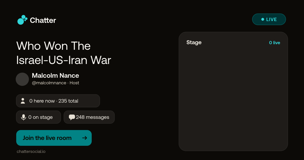 Who Won The Israel-US-Iran War · Live on Chatter