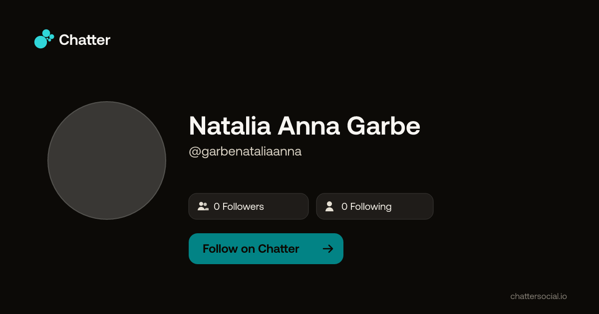 Natalia Anna Garbe (@garbenataliaanna) on Chatter